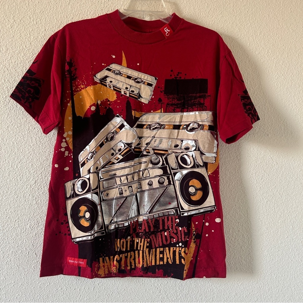 Kallusive Graphic T-shirt Hip Hop Men’s Red Silver Unisex Street Wear Casual